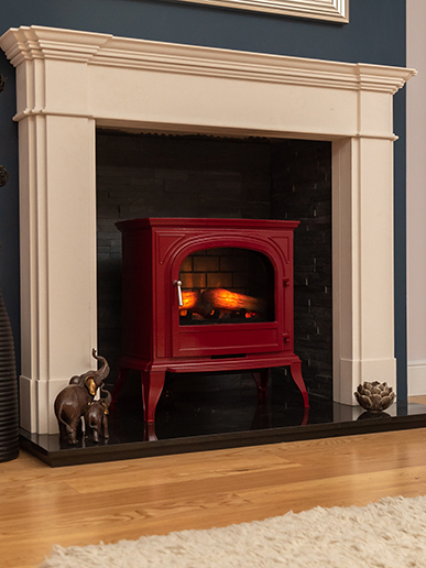 Ekofires Eko 1250 LED electric stove - burgundy