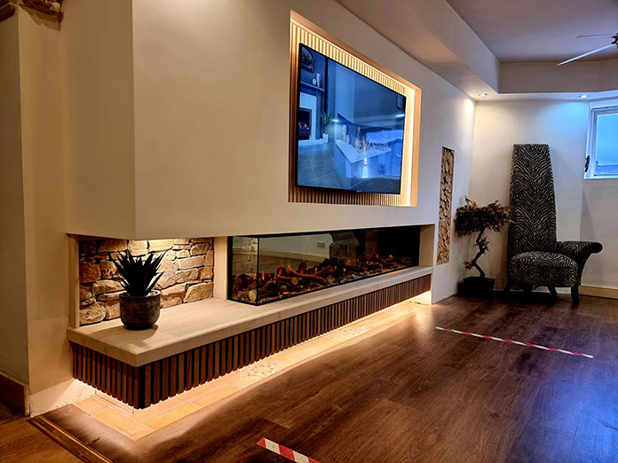 New Forest 2400 Black Edition LED electric media wall fire
