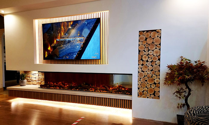 New Forest 2400 Panoramic LED Media Wall Electric fire