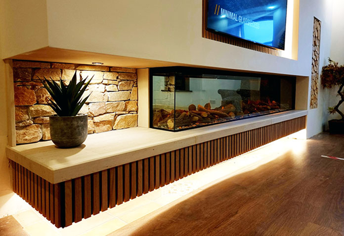 New Forest 2400 Panoramic LED Media Wall Electric fire