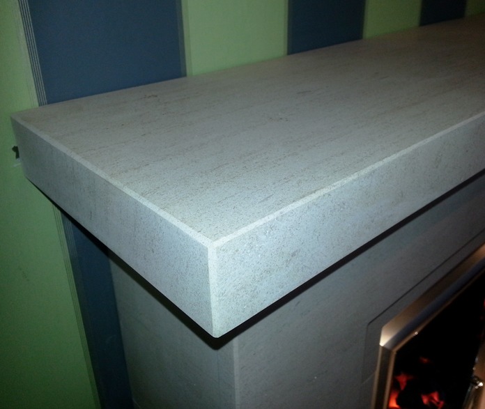Aprica 54" Limestone fireplace with lights
