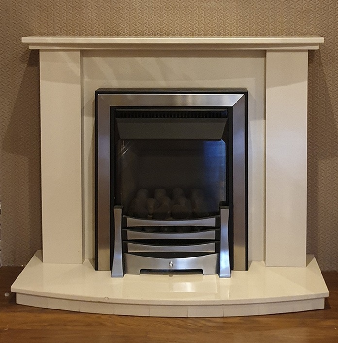 Austin 40&Prime; marble fireplace