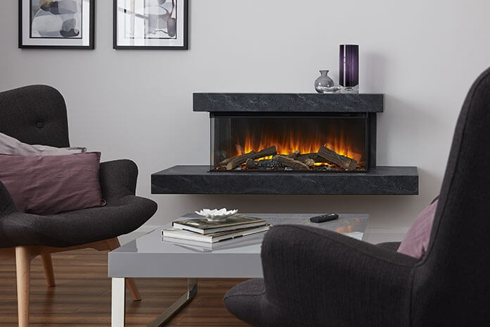 Brockenhurst 1600 Black Edition electric suite with New Forest 1600 Fire