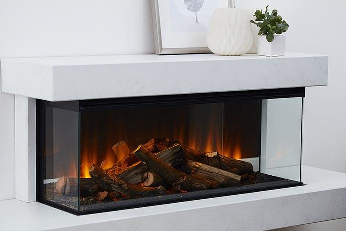 Brockenhurst 1200 Black Edition electric suite with New Forest 1200 Fire