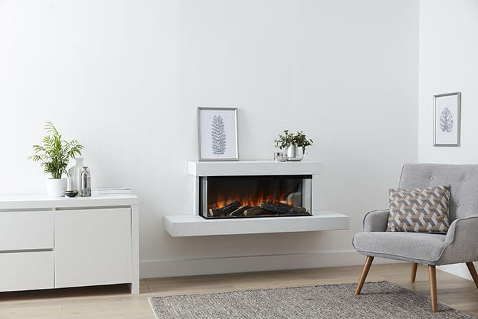 Brockenhurst 1200 Black Edition electric suite with New Forest 1200 Fire