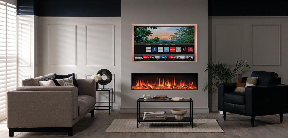 GAZCO e-STUDIO 165R LED ELECTRIC MEDIA WALL FIRE