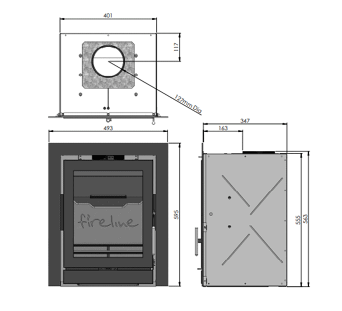 Fireline FPi5-3 Eco Design inset multifuel stove