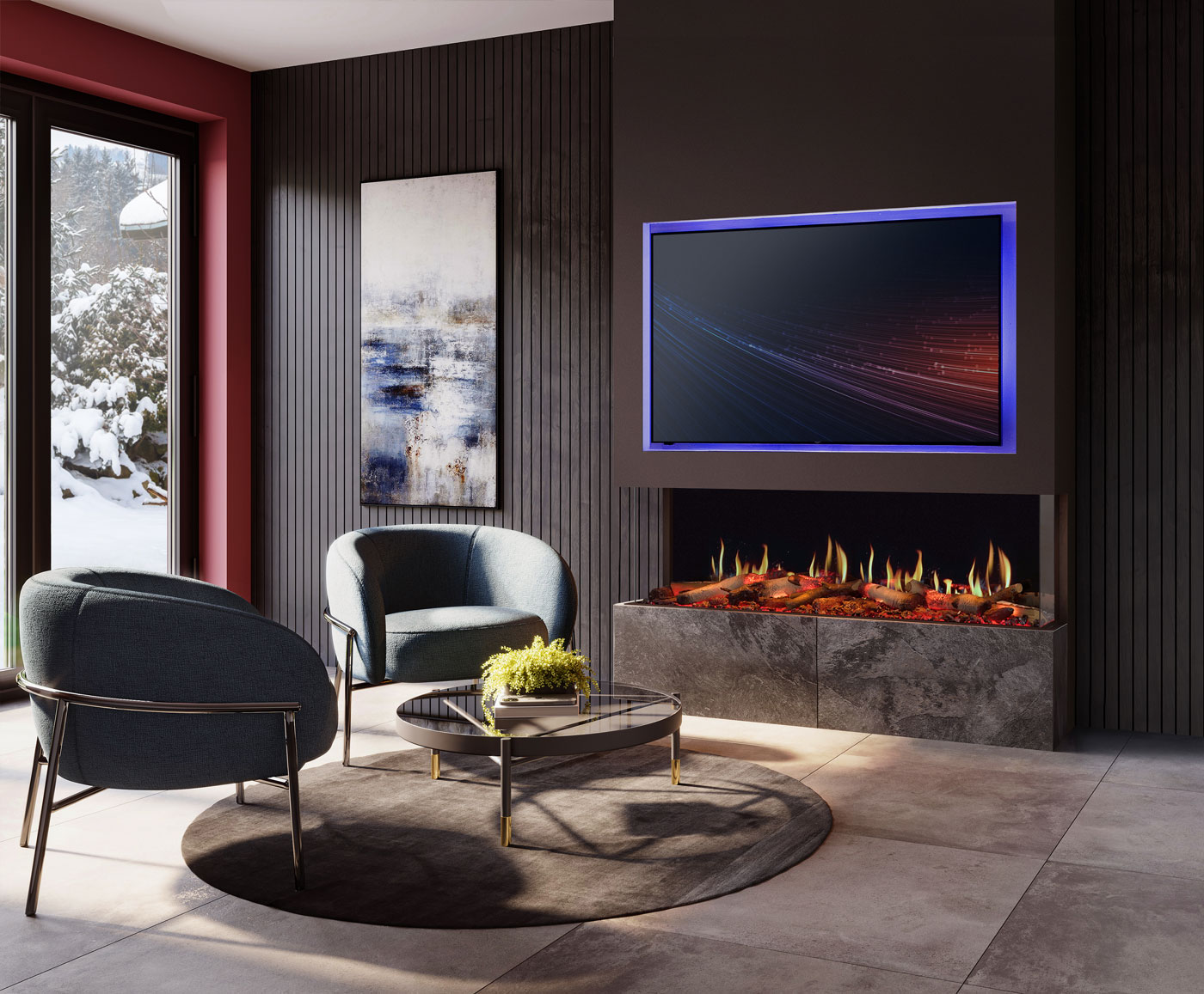 Gazco Onyx Fusion Media wall electric fire