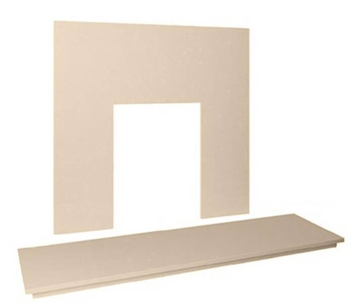 48&Prime; Marble hearth & back panel set - Beige Stone Marble