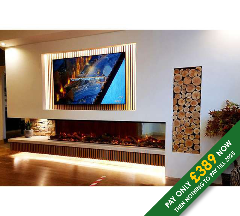 New Forest 2400 Panoramic LED Media Wall Electric fire