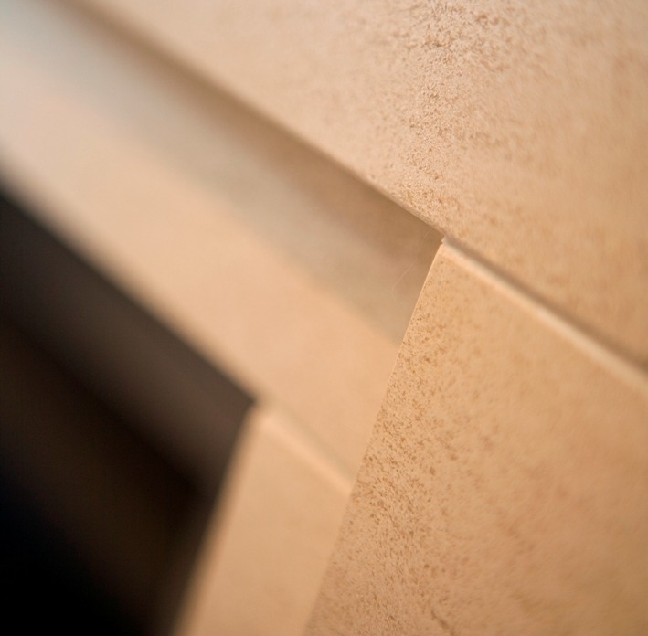 Winlok limestone  fireplace with lights
