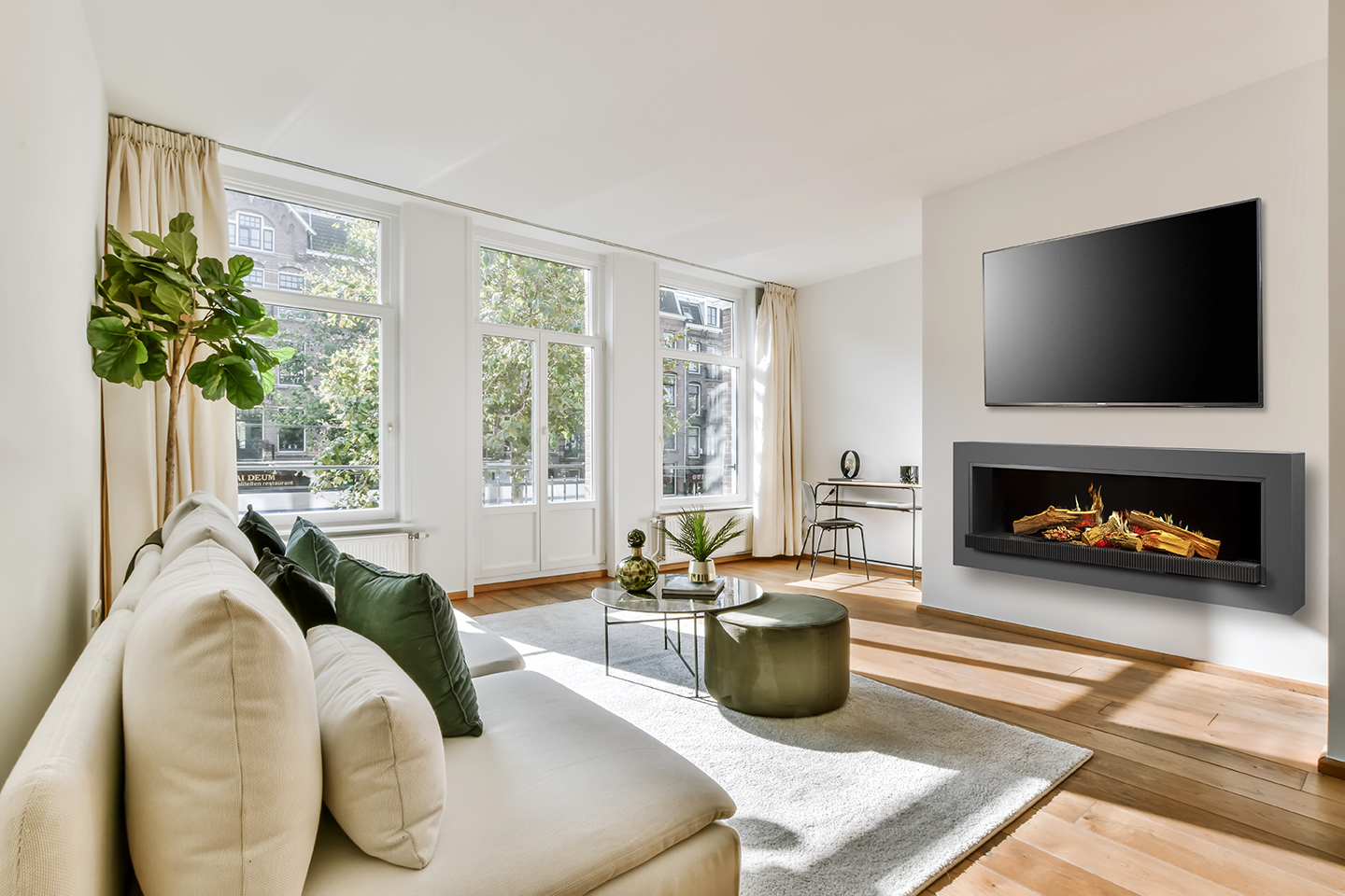 KalFire E-65 LED electric media wall fire