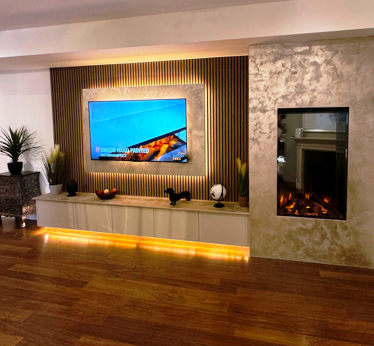 British Fires Knightwood LED electric media wall fire