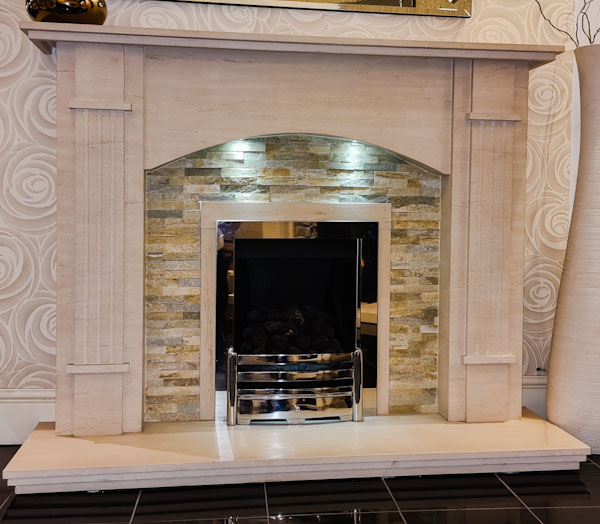 Madison deluxe limestone with LED downlights