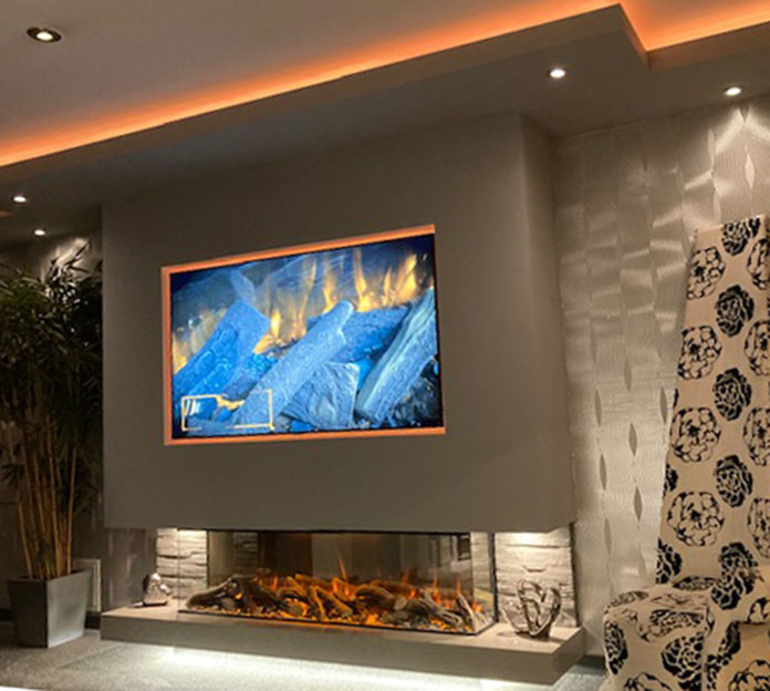 New Forest 1600 Panoramic LED Media Wall Electric fire