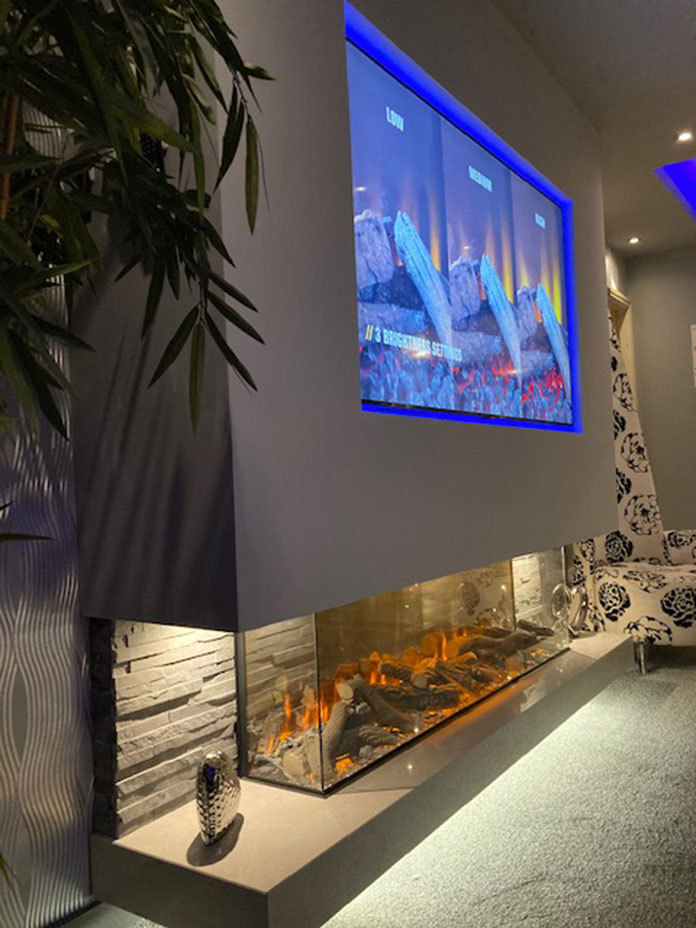 New Forest 1600 Panoramic LED Media Wall Electric fire