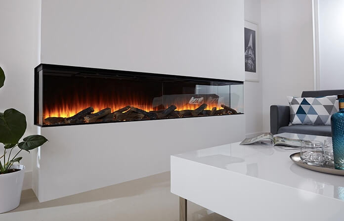 New Forest 2400 Panoramic LED Media Wall Electric fire