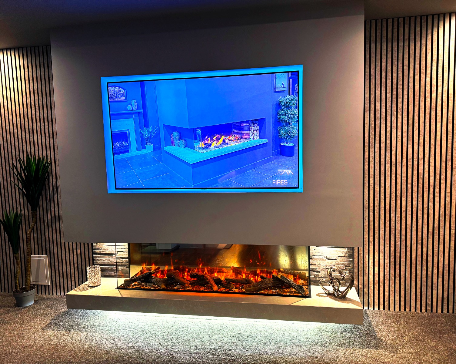 New Forest 1600 Panoramic LED Media Wall Electric fire
