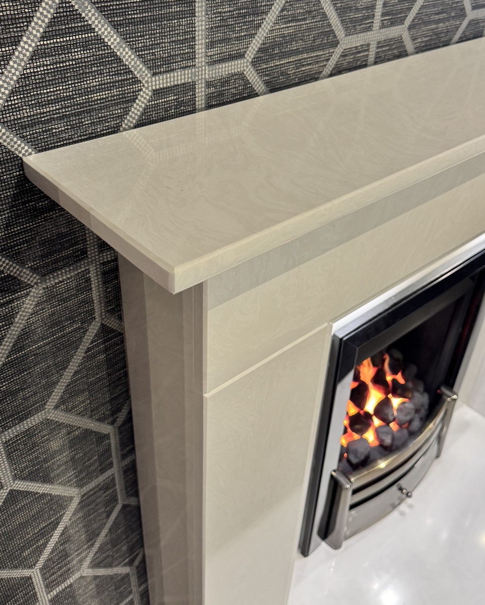 ROSEVILLE MARBLE FIREPLACE WITH LED DOWNLIGHTS