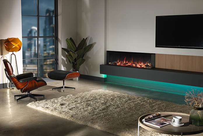 Vision e-Line Solus VS150 LED Media Wall electric fire