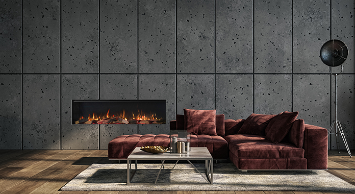 Vision e-Line Solus VS150 LED Media Wall electric fire