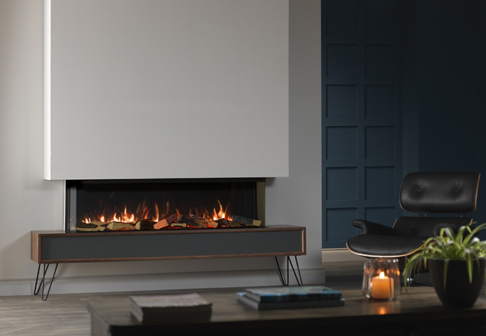 Vision e-Line Solus VS150 LED Media Wall electric fire